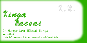 kinga macsai business card