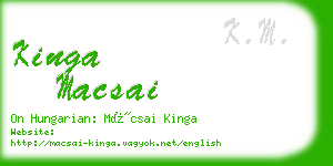 kinga macsai business card